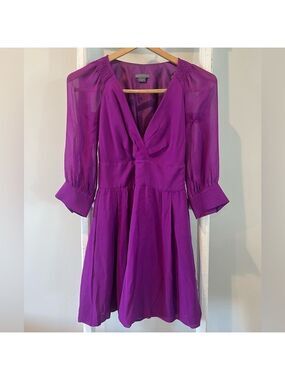 Armani exchange amethyst chiffon flattering wrap style party free 0 petite
